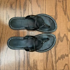 Bernardo Black Leather Sandals